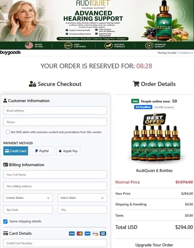 AudiQuiet - Secure Checkout Page